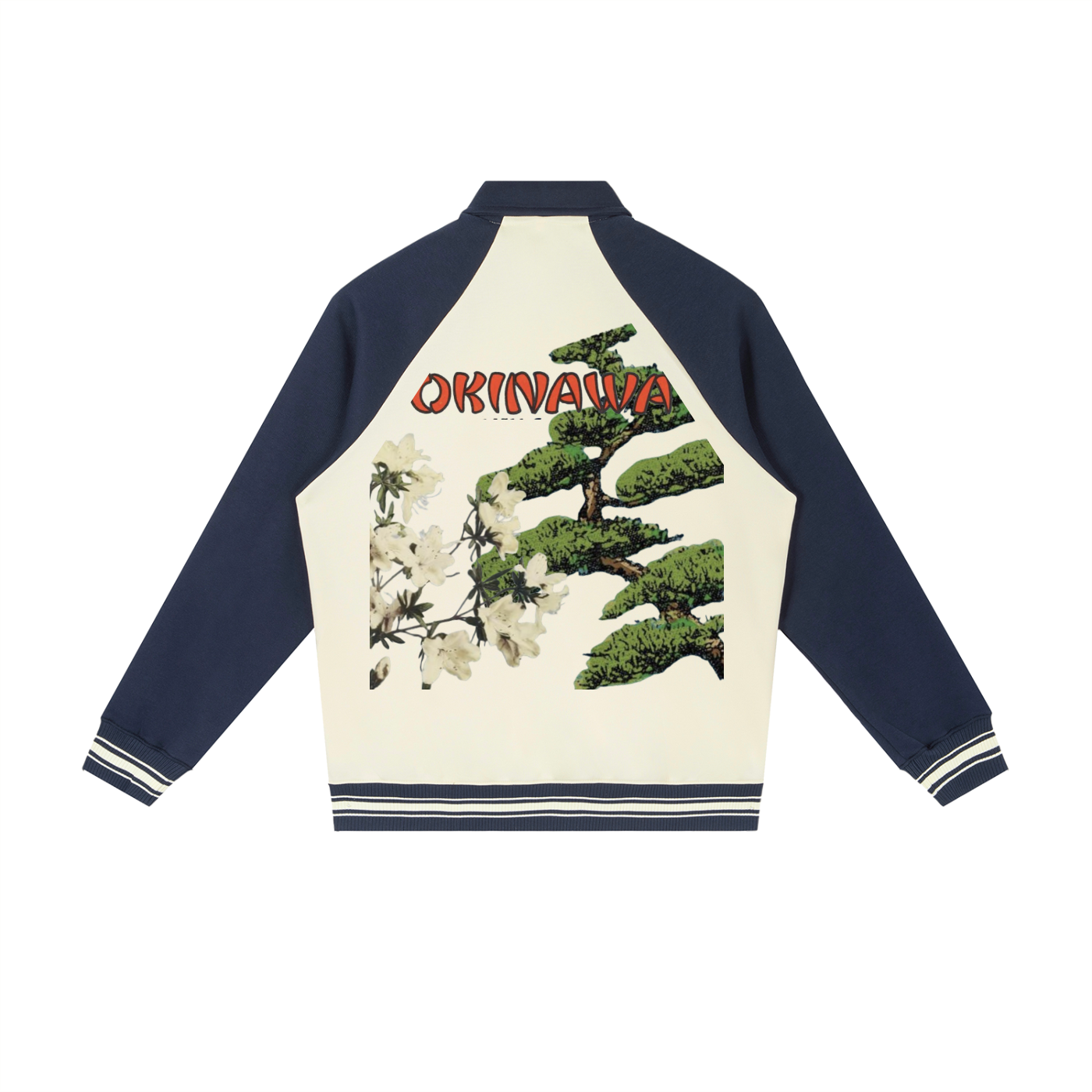 Contrast Raglan Sleeve Baseball Jacket