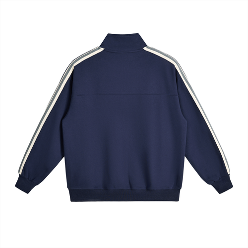 Contrast Side-Stripe Stand Collar  Jacket