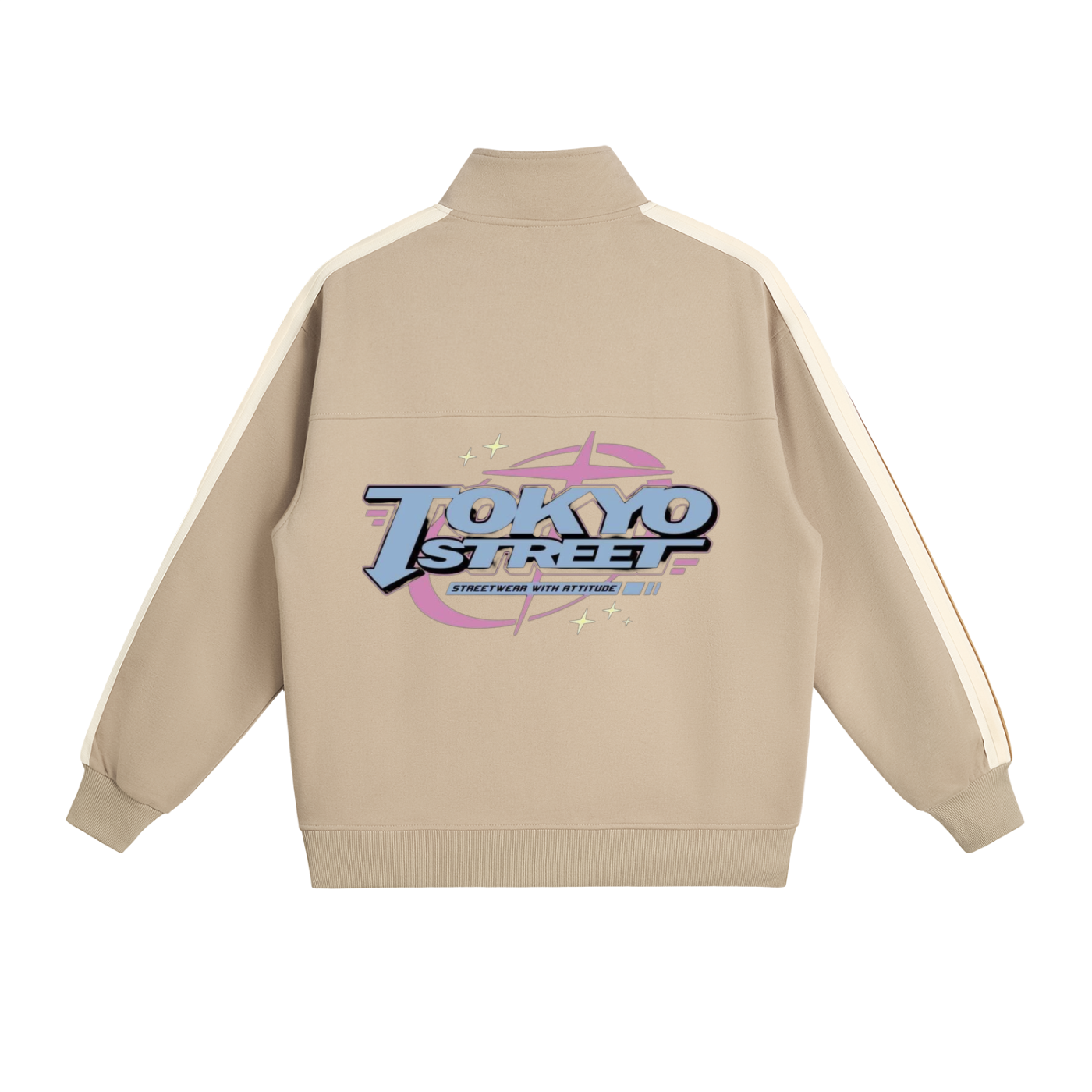 Contrast Side-Stripe Stand Collar  Jacket